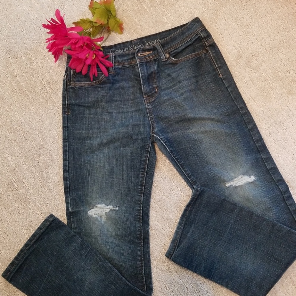 Calvin Klein distressed Rocker Skinnys